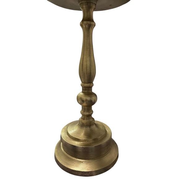 Gold Candle Holder With Glass 15”tall Crafted in India - Picture 5 of 10